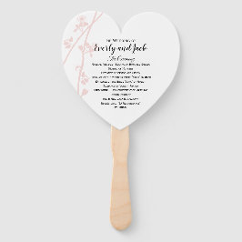 Huwelijksprogramma Fan Floral Blush elke aangepast Handwaaier