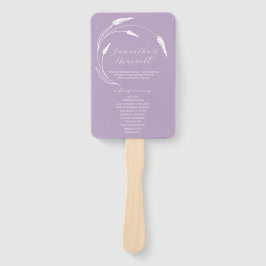 Huwelijksprogramma Fan Lavendel Line Art Handwaaier