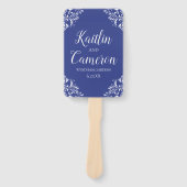 Huwelijksprogramma Fan | Nadine (koningsblauw) 4x6 Handwaaier (Voorkant)