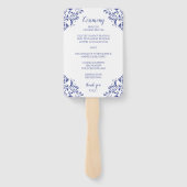 Huwelijksprogramma Fan | Nadine (koningsblauw) 4x6 Handwaaier (Achterkant)