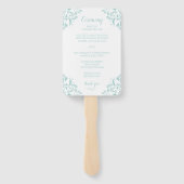 Huwelijksprogramma Fan | Nadine (licht turkoois) 4 Handwaaier (Achterkant)