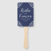 Huwelijksprogramma Fan | Nadine (marineblauw) 4x6 Handwaaier (Voorkant)