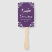 Huwelijksprogramma Fan | Nadine (pruim) 4x6 Handwaaier (Voorkant)