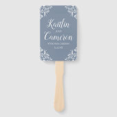 Huwelijksprogramma Fan | Nadine (Stofblauw) 4x6 Handwaaier (Voorkant)