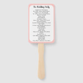 Huwelijksprogramma Fan Om het even welke Aangepast Handwaaier (Achterkant)