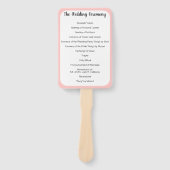 Huwelijksprogramma Fan Om het even welke Aangepast Handwaaier (Voorkant)