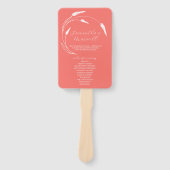 Huwelijksprogramma Fan Peach Line Art Handwaaier (Voorkant)