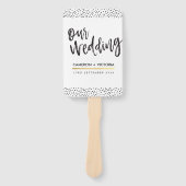 HUWELIJKSPROGRAMMA FAN stijlvolle chique confetti Handwaaier (Voorkant)