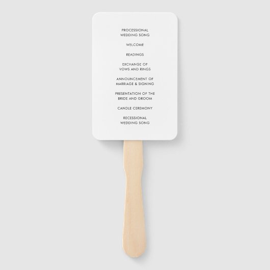 HUWELIJKSPROGRAMMA FAN stijlvolle chique gouden co Handwaaier (Achterkant)