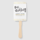 HUWELIJKSPROGRAMMA FAN stijlvolle chique gouden co Handwaaier (Voorkant)