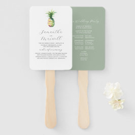 Huwelijksprogramma Fans Waterverf Ananas Handwaaier