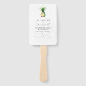 Huwelijksprogramma Fans Waterverf Ananas Handwaaier (Voorkant)