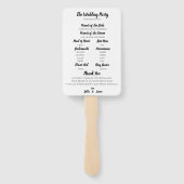 Huwelijksprogramma Faux Vellum Elegante trouwdag Handwaaier (Achterkant)