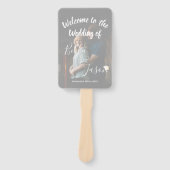 Huwelijksprogramma Faux Vellum Elegante trouwdag Handwaaier (Voorkant)