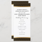 Huwelijksprogramma | Formele Golden Geometric op z Programmakaart (Voorkant / Achterkant)