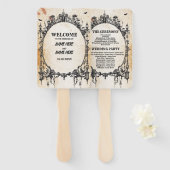 Huwelijksprogramma Hand Fan Halloween Gotisch Lijs Handwaaier (Voorkant en achterkant)