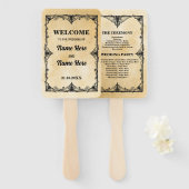 Huwelijksprogramma Hand Fan Halloween Gotisch Lijs Handwaaier (Voorkant en achterkant)