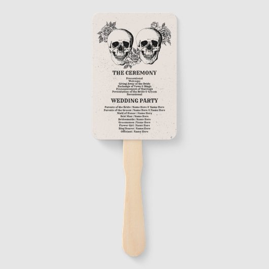 Huwelijksprogramma Hand Fan Halloween Gotische Sch Handwaaier (Achterkant)