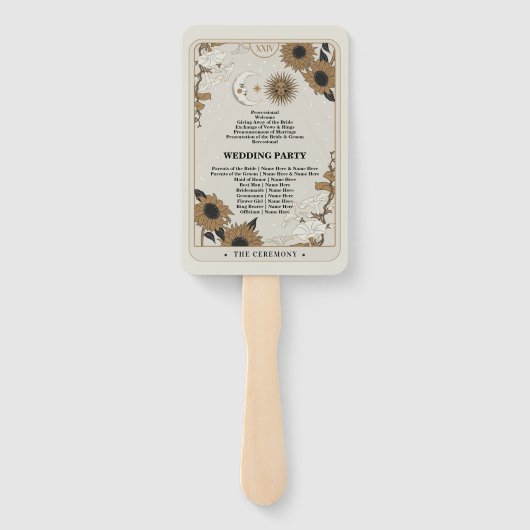 Huwelijksprogramma Hand Fan Tarot Sun Moon Spirits Handwaaier (Achterkant)
