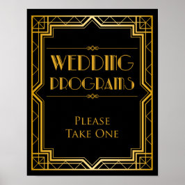 Huwelijksprogramma Huwelijkstekst | Gatsby Art Dec Poster