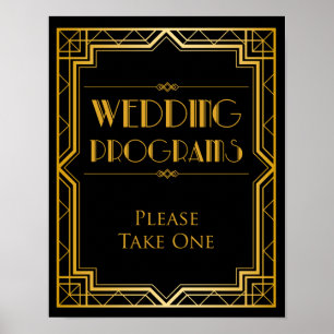Huwelijksprogramma Huwelijkstekst Gatsby Art Dec Poster
