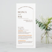 Huwelijksprogramma Kaart (Staand voorkant)