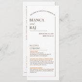 Huwelijksprogramma Kaart (Voorkant / Achterkant)