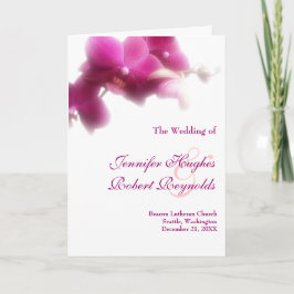 Huwelijksprogramma Kaart - Roze Orchidee collectie
