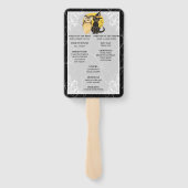 Huwelijksprogramma Kat en Uil Halloween Handwaaier (Achterkant)