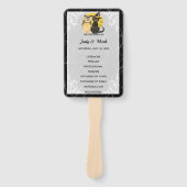 Huwelijksprogramma Kat en Uil Halloween Handwaaier (Voorkant)