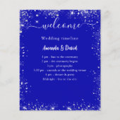 Huwelijksprogramma Menu koninklijk blauw zilver bu (Voorkant)