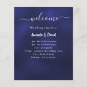 Huwelijksprogramma Menu marineblauw wit (Voorkant)