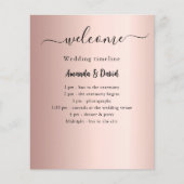 Huwelijksprogramma Menu roos Gold (Voorkant)