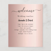 Huwelijksprogramma Menu roos gouden budget (Voorkant)