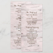 Huwelijksprogramma met berkenboom en hart programmakaart (Voorkant / Achterkant)