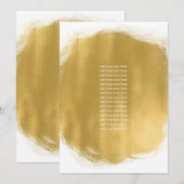 Huwelijksprogramma met gouden verflook kaart (Voorkant / Achterkant)