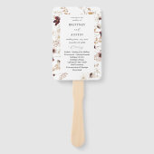 Huwelijksprogramma met herfst wilde bloemen bloemm handwaaier (Voorkant)