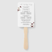 Huwelijksprogramma met herfst wilde bloemen bloemm handwaaier (Achterkant)