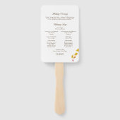 Huwelijksprogramma met vallende bladeren en krans handwaaier (Achterkant)