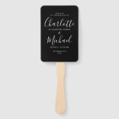 Huwelijksprogramma met zwart-wit script handwaaier (Voorkant)
