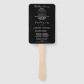 Huwelijksprogramma met zwart-wit script handwaaier (Achterkant)