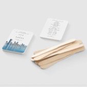 Huwelijksprogramma Miami Skyline Watercolor Handwaaier (Niet-gemonteerd)