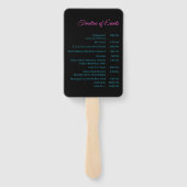 Huwelijksprogramma-Modern Abstract-Blauw en Roze- Handwaaier (Achterkant)