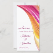 Huwelijksprogramma-Modern Abstract-roze Sinaasappe (Voorkant)