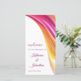 Huwelijksprogramma-Modern Abstract-roze Sinaasappe