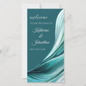 Huwelijksprogramma-Modern Abstract Smaragd Groen (Voorkant)