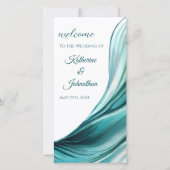 Huwelijksprogramma-Modern Abstract Smaragd Groen (Voorkant)