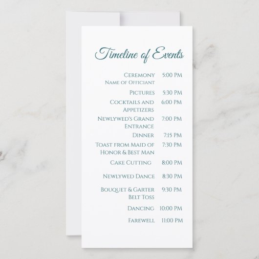 Huwelijksprogramma-Modern Abstract Smaragd Groen (Achterkant)