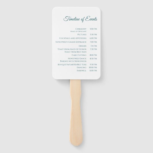 Huwelijksprogramma-Modern Paarse en Blauwgroen- Handwaaier (Achterkant)