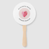 HUWELIJKSPROGRAMMA modern schattig vingerafdruk ha Handwaaier (Voorkant)